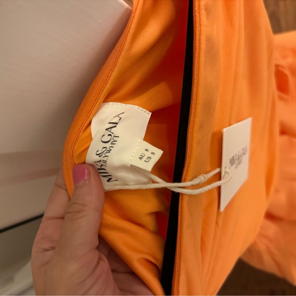 Hello Molly Elegant Orange Off-Shoulder Dress - Picture 9 of 10